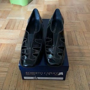 Patent leather slip on narrow width